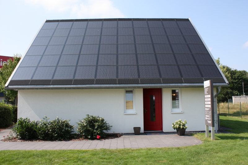 Solar panel roof house