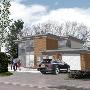 Flat roofed house Hampshire