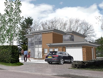 Flat roofed house Hampshire
