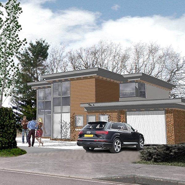 Flat roofed house Hampshire