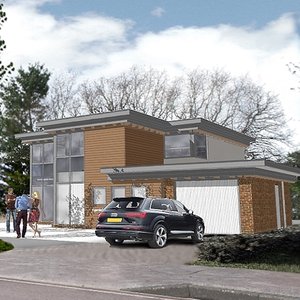 Flat roofed house Hampshire