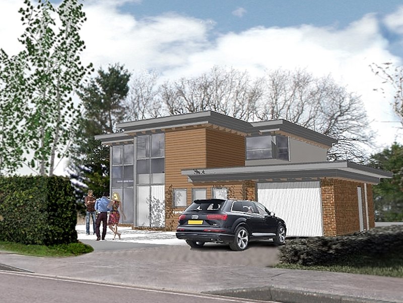 Flat roofed house Hampshire